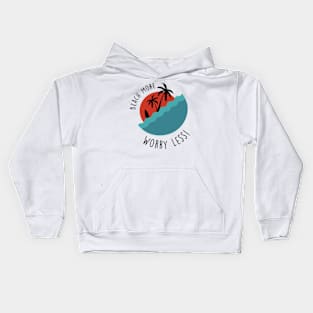 Palm | Beach | Summer Full Of Surfing Kids Hoodie